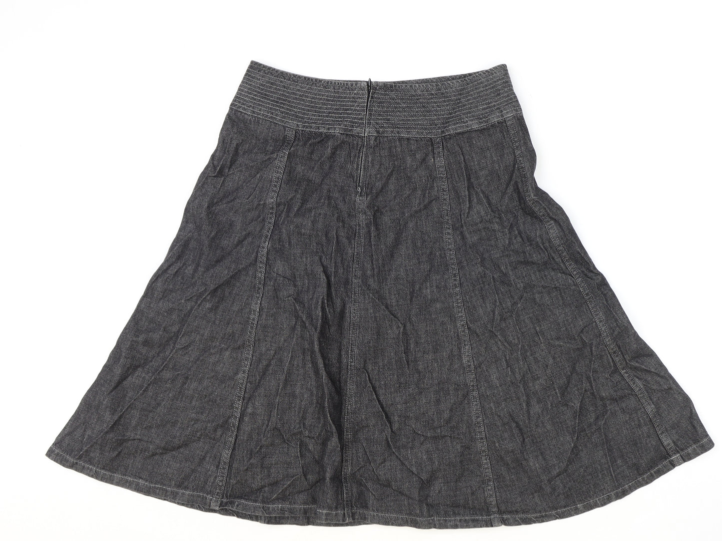 Calvin Klein Womens Grey Cotton Swing Skirt Size 28 in Zip
