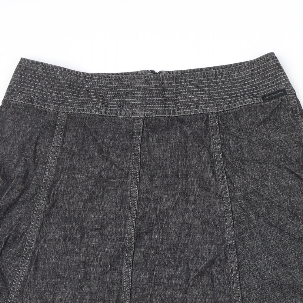 Calvin Klein Womens Grey Cotton Swing Skirt Size 28 in Zip