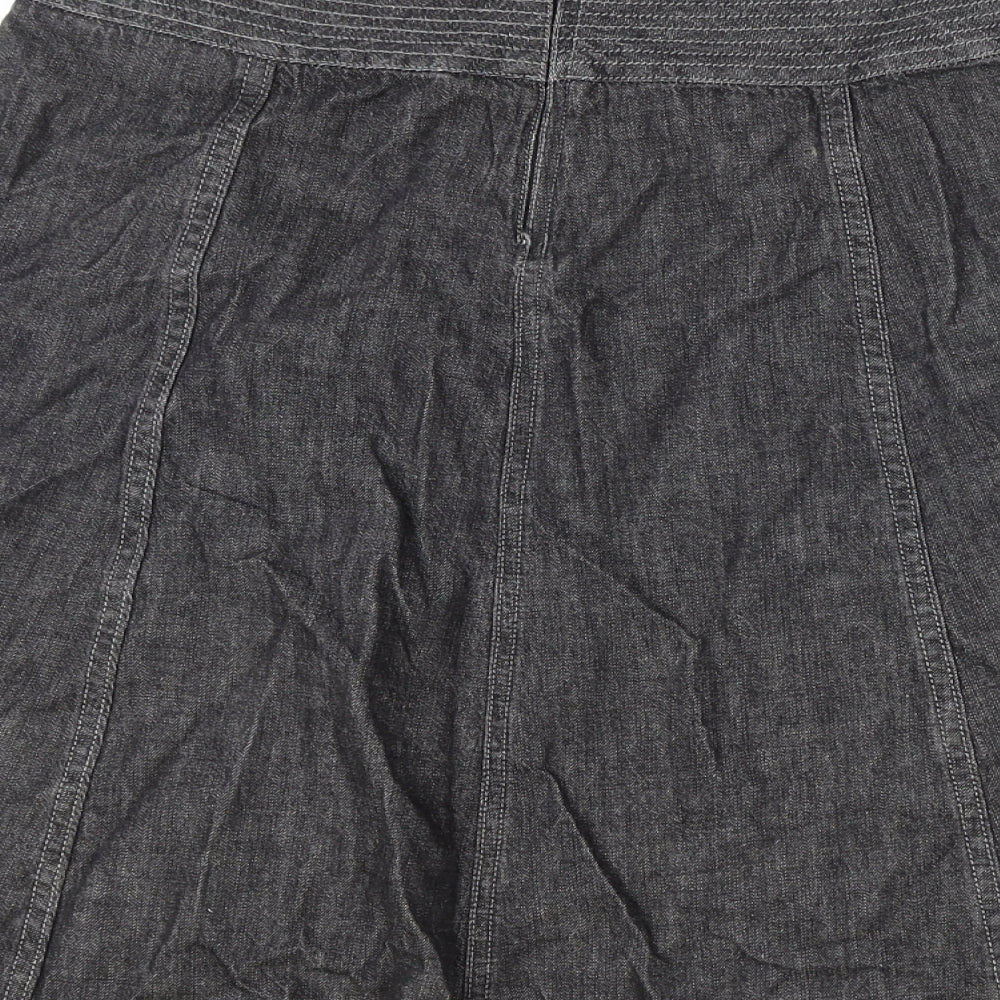 Calvin Klein Womens Grey Cotton Swing Skirt Size 28 in Zip