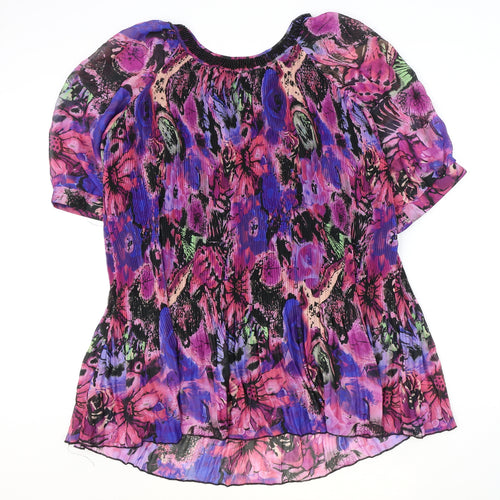 LOVE&ROBE Womens Multicoloured Geometric Polyester Basic Blouse Size 12 Round Neck