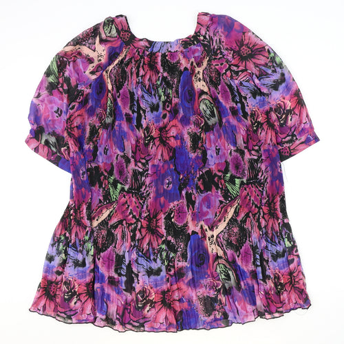 LOVE&ROBE Womens Multicoloured Geometric Polyester Basic Blouse Size 12 Round Neck