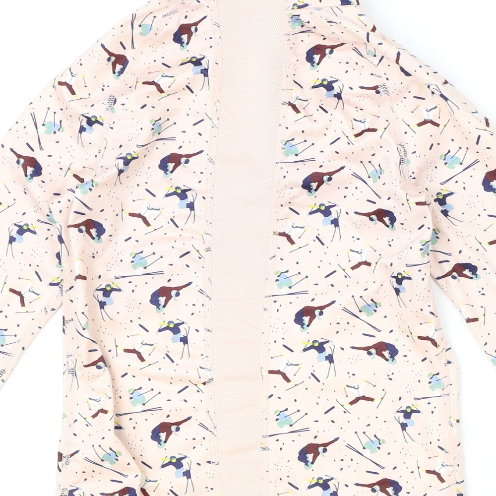 DECATHLON Girls Pink Geometric Polyester Pullover Sweatshirt Size 10 Years Zip - Birds