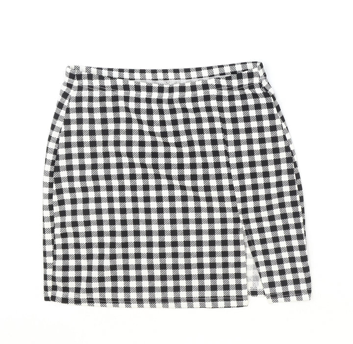 SheIn Womens Black Check Polyester Straight & Pencil Skirt Size S