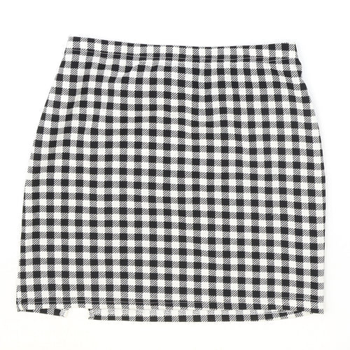 SheIn Womens Black Check Polyester Straight & Pencil Skirt Size S
