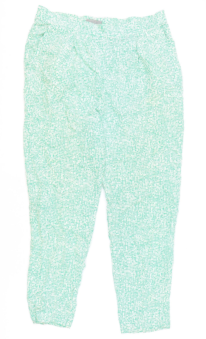 COS Womens Green Geometric Viscose Carrot Trousers Size 10 Regular Zip