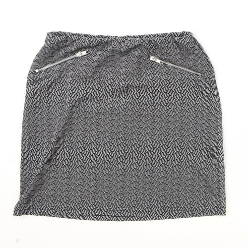 Atmosphere Womens Black Geometric Polyester Straight & Pencil Skirt Size 8