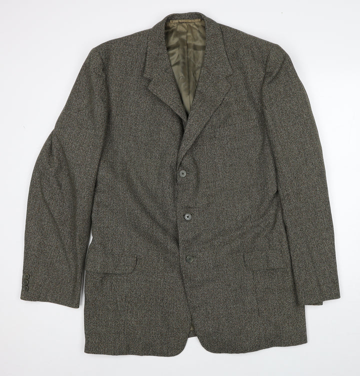 Parkington & Bowers Mens Grey Wool Jacket Suit Jacket Size 40 Regular