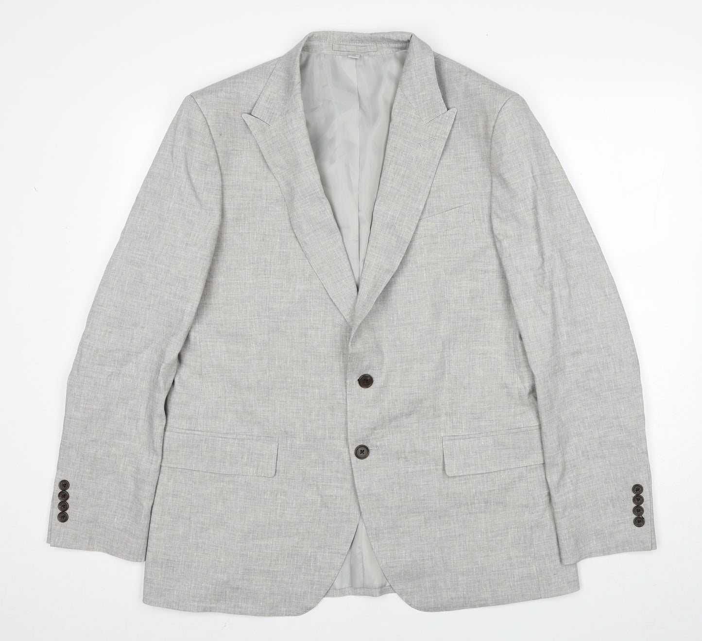 Marks and Spencer Mens Grey Linen Jacket Suit Jacket Size XL Regular