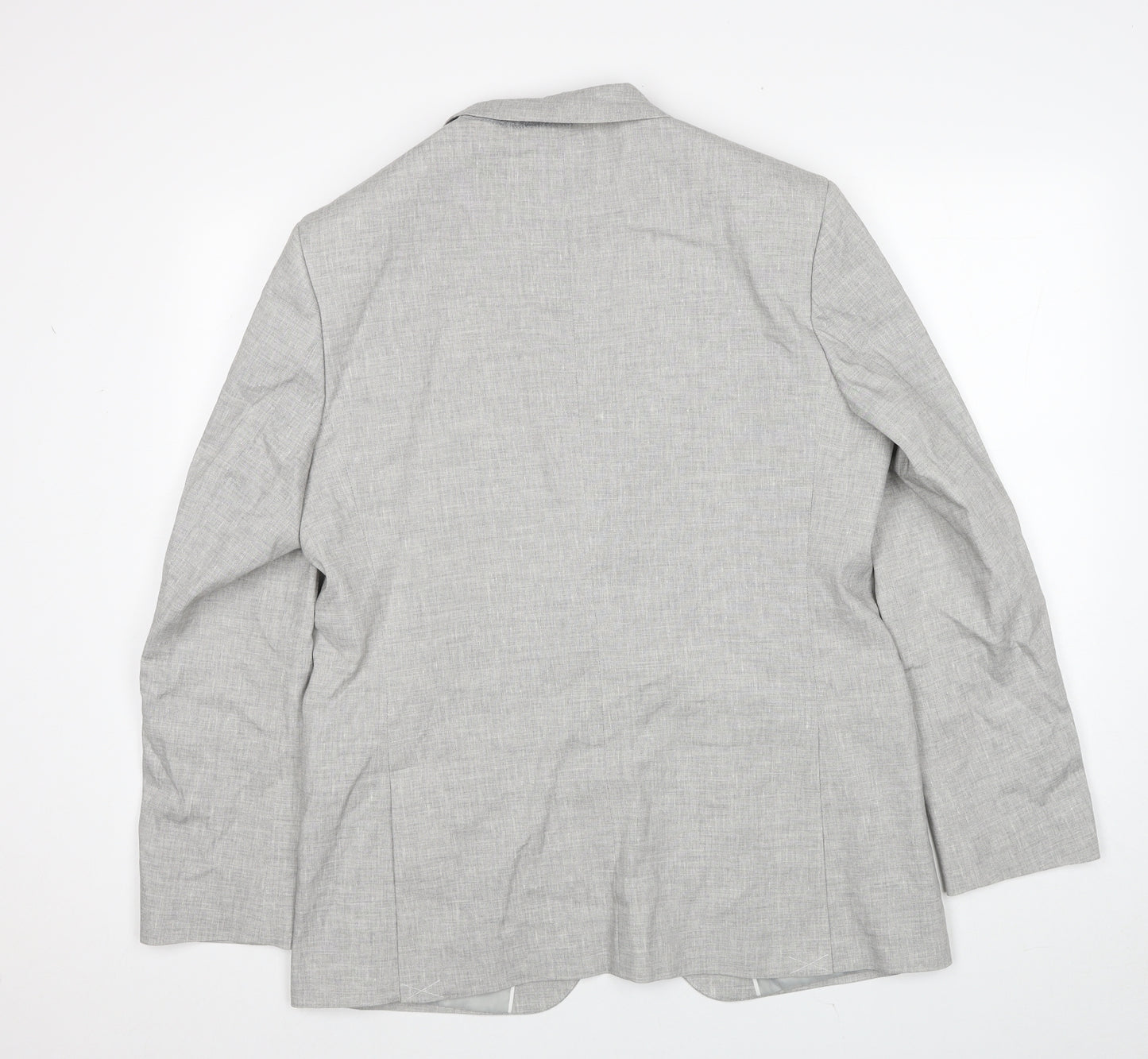 Marks and Spencer Mens Grey Linen Jacket Suit Jacket Size XL Regular
