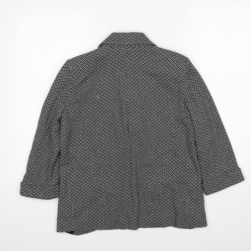 Topshop Womens Black Geometric Jacket Blazer Size 8