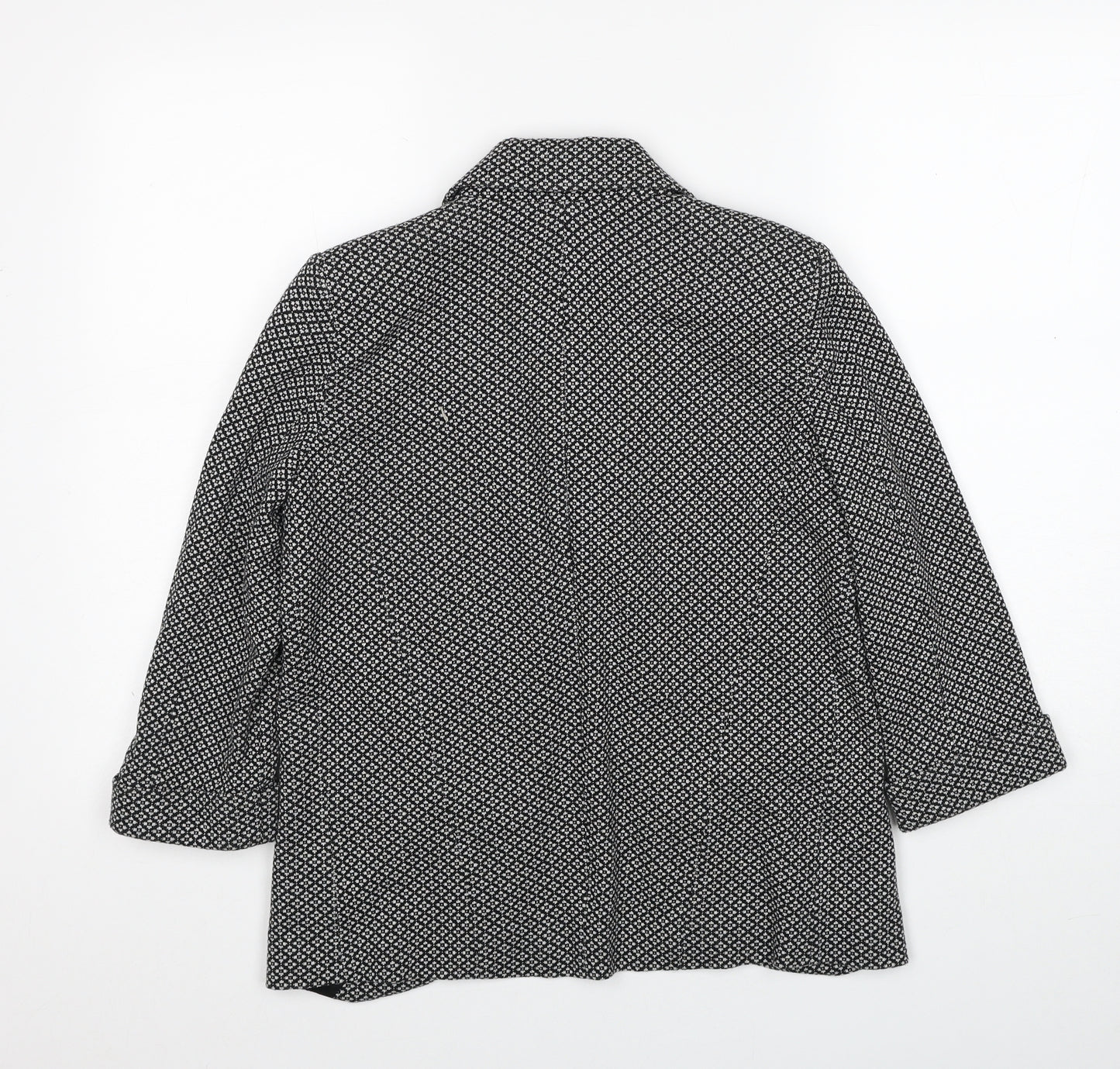 Topshop Womens Black Geometric Jacket Blazer Size 8