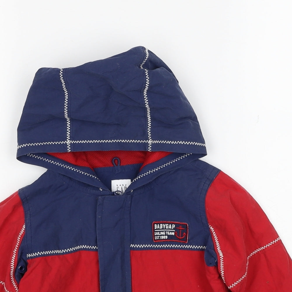 Gap Boys Red Colourblock Basic Jacket Jacket Size 18-24 Months Zip