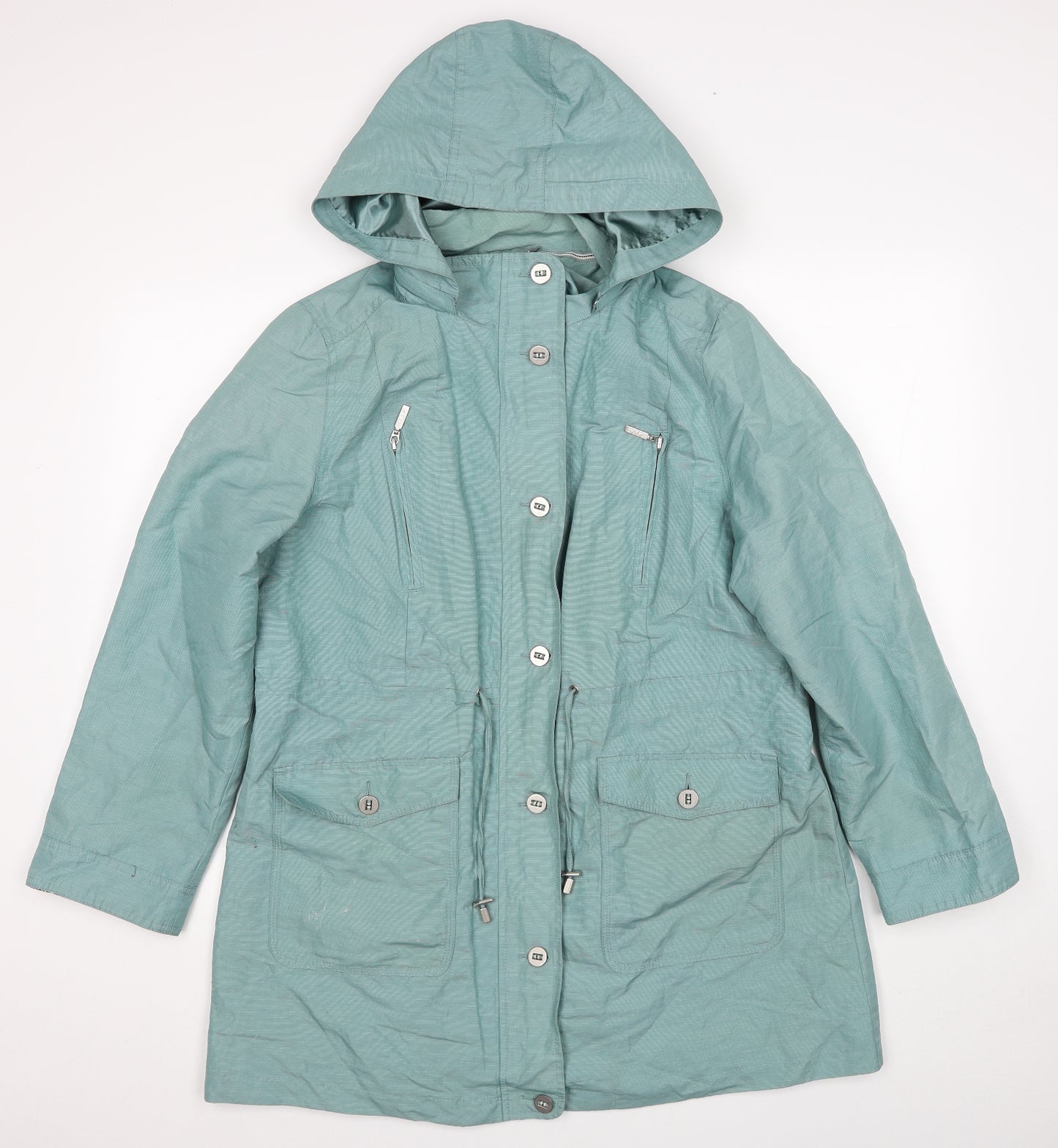 Per Una Womens Blue Parka Jacket Size 16 Zip