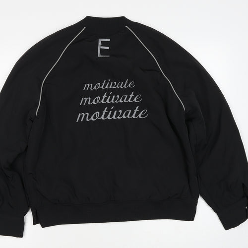 Preworn Womens Black Bomber Jacket Jacket Size M Zip - Motivate