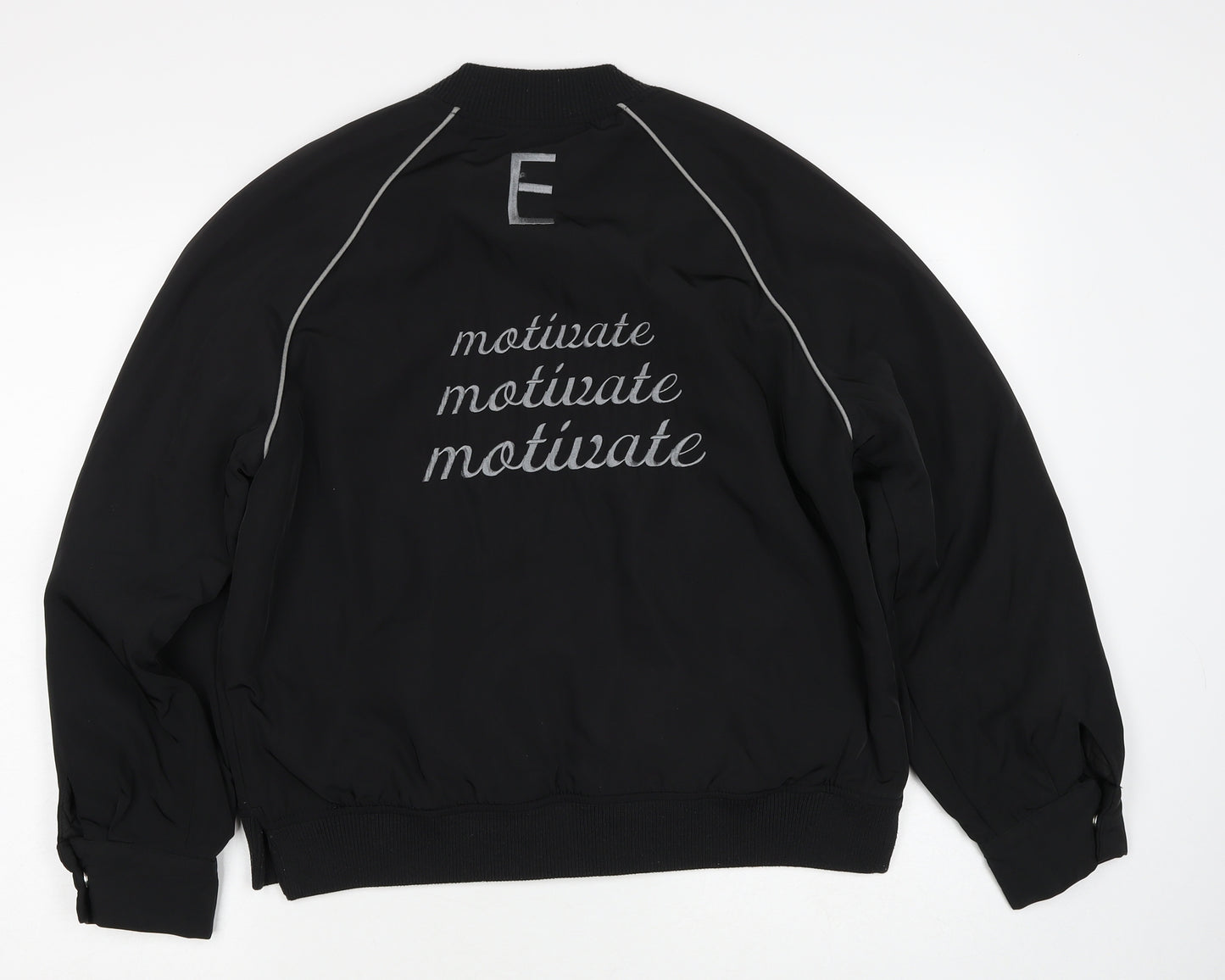 Preworn Womens Black Bomber Jacket Jacket Size M Zip - Motivate