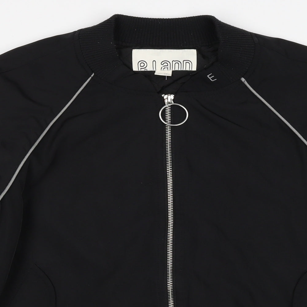Preworn Womens Black Bomber Jacket Jacket Size M Zip - Motivate
