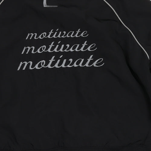 Preworn Womens Black Bomber Jacket Jacket Size M Zip - Motivate