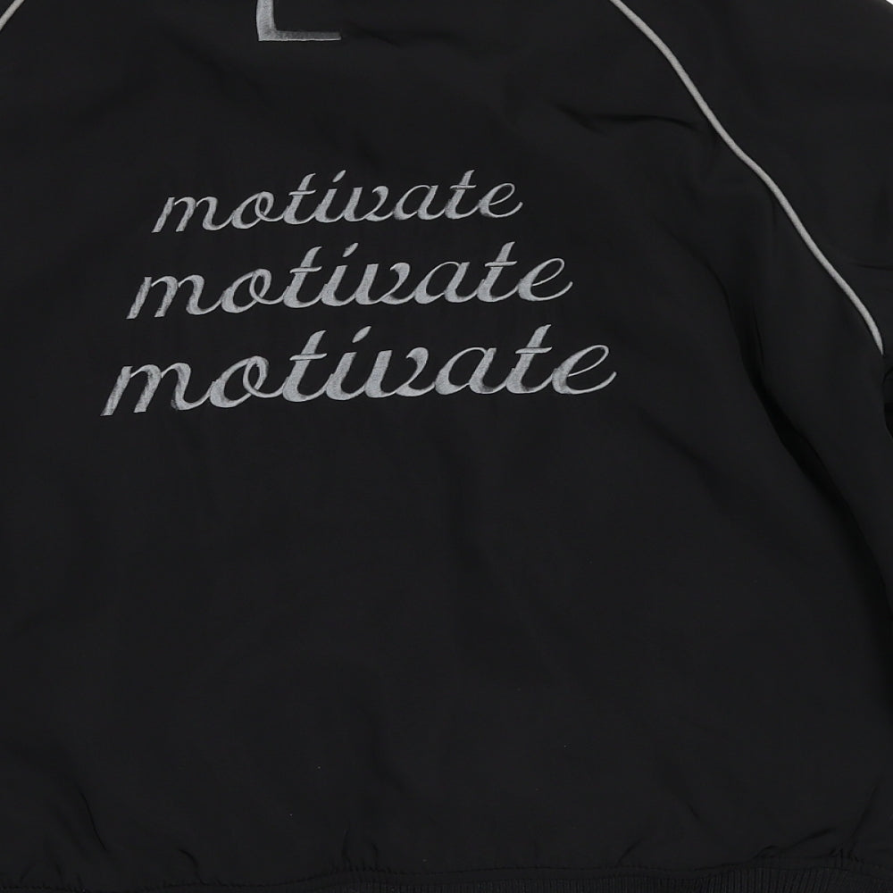 Preworn Womens Black Bomber Jacket Jacket Size M Zip - Motivate