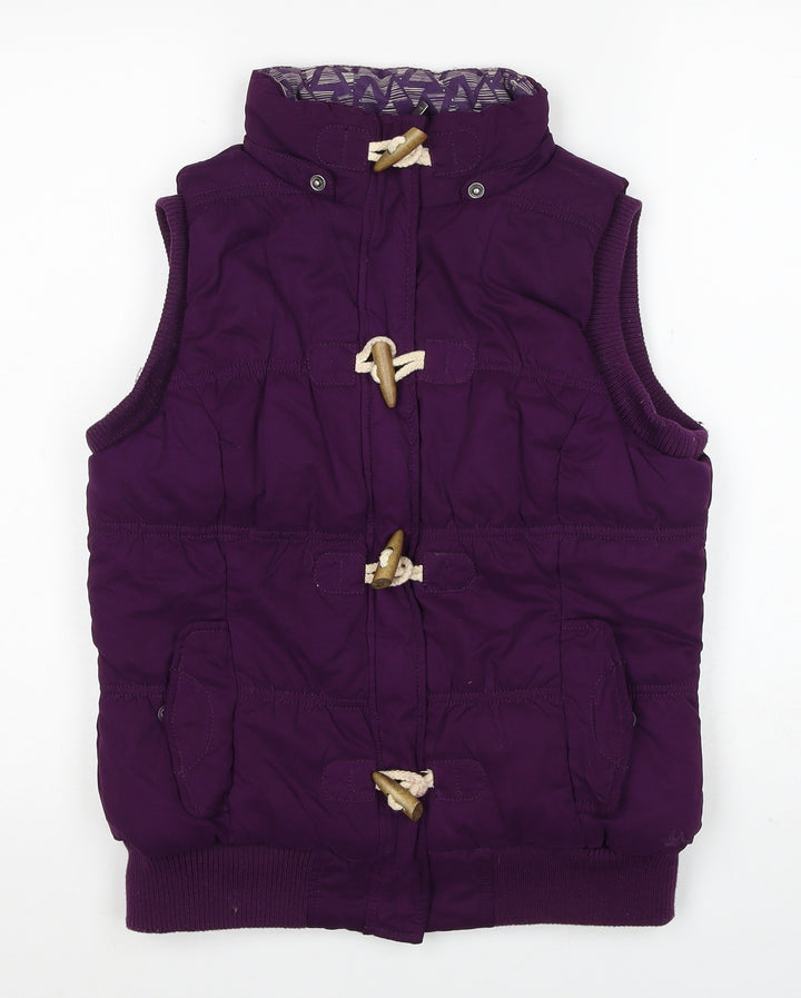 Debenhams Womens Purple Gilet Jacket Size 10 Zip