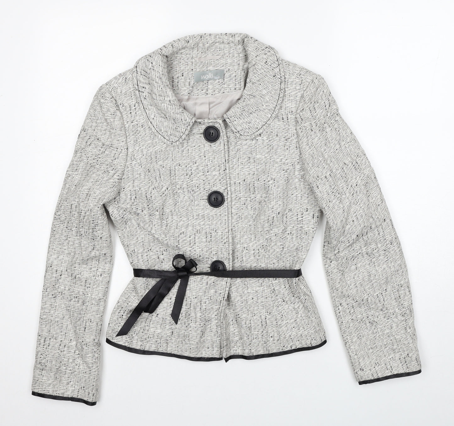 Wallis Womens Grey Jacket Size 10 Button