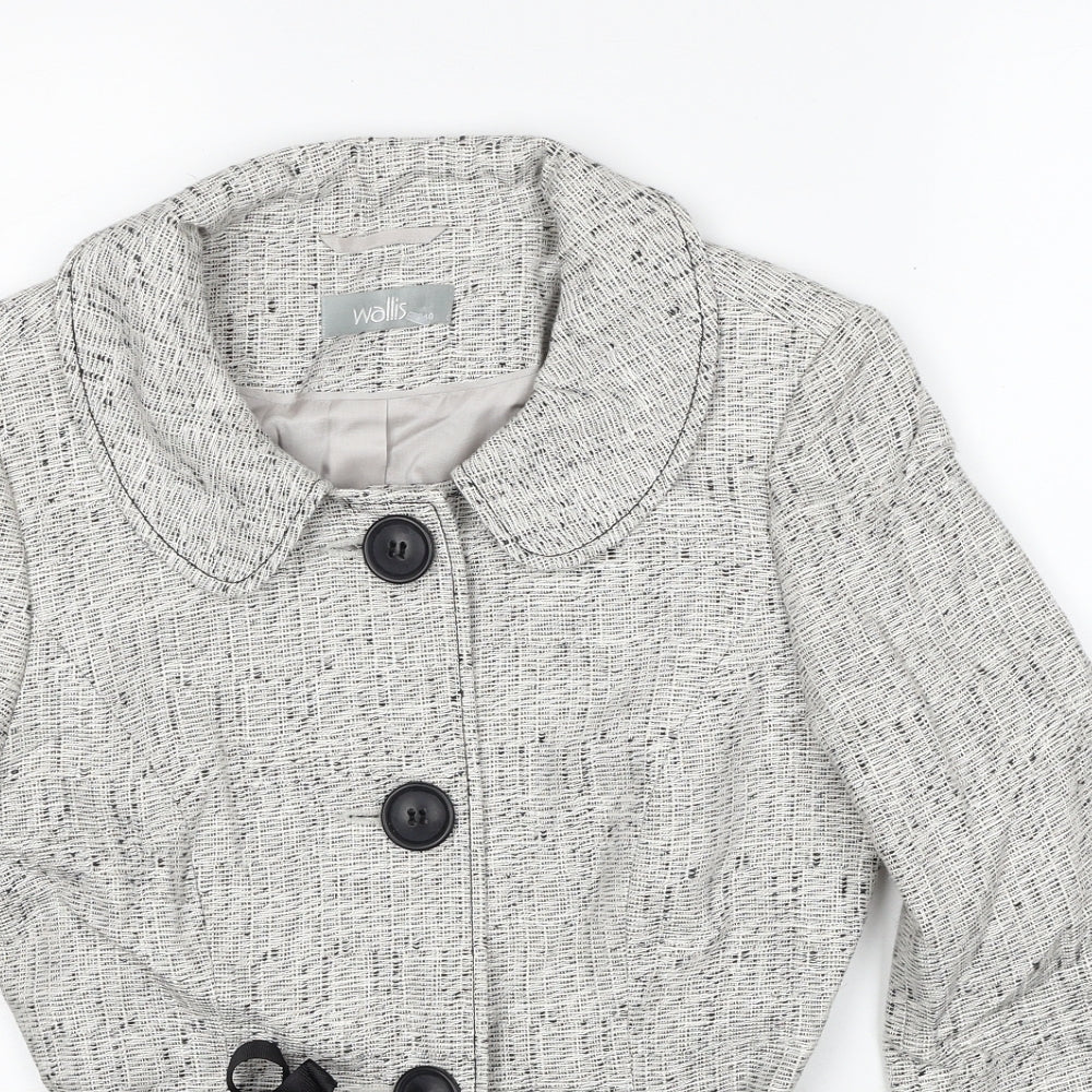 Wallis Womens Grey Jacket Size 10 Button