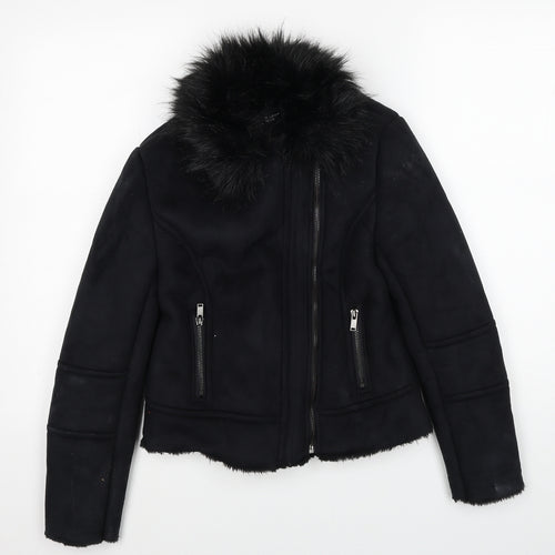 New Look Womens Black Jacket Size 8 Zip
