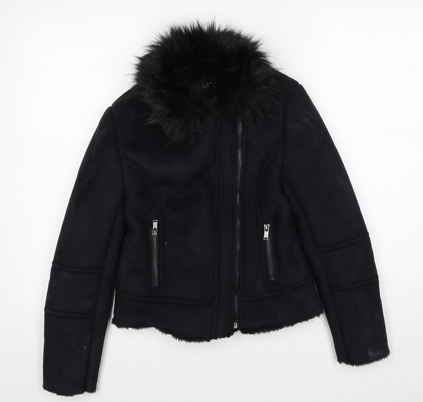 New Look Womens Black Jacket Size 8 Zip