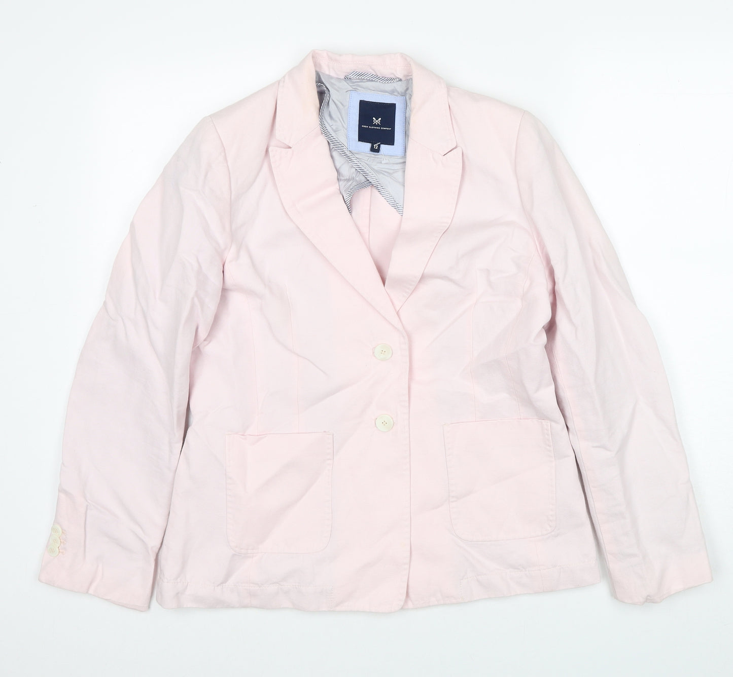 Crew Clothing Womens Pink Jacket Blazer Size 12 Button