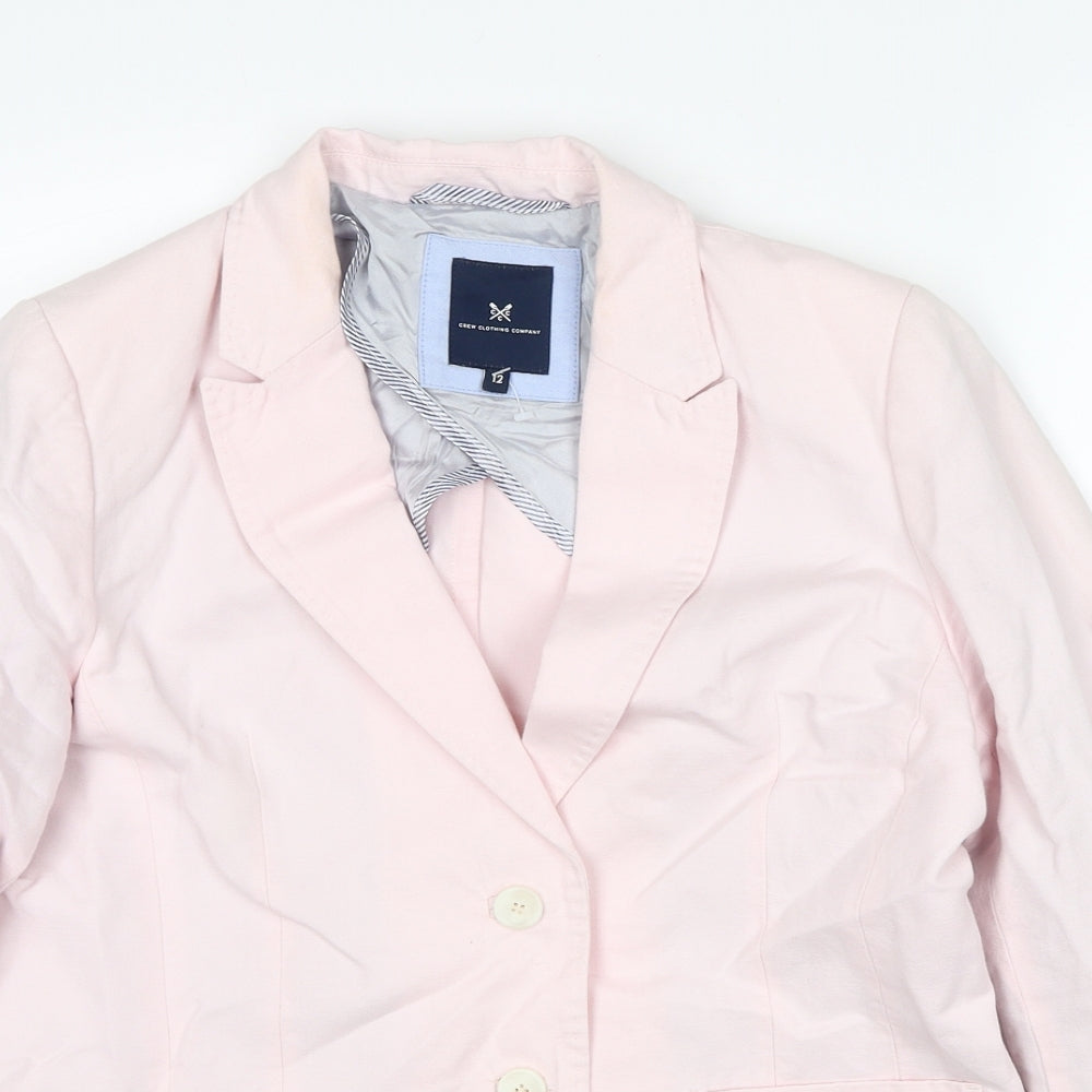 Crew Clothing Womens Pink Jacket Blazer Size 12 Button