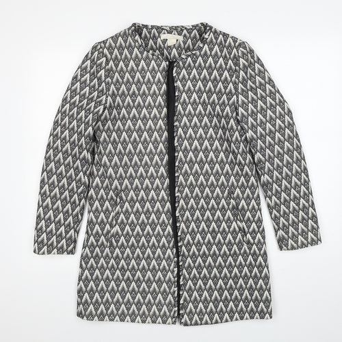 H&M Womens Black Geometric Jacket Blazer Size 8