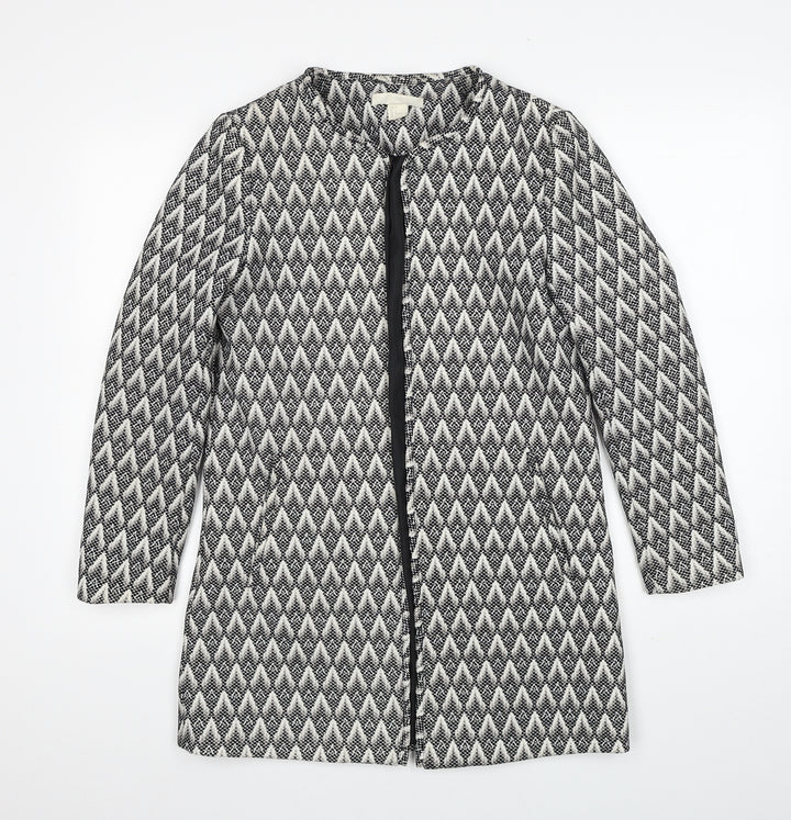 H&M Womens Black Geometric Jacket Blazer Size 8