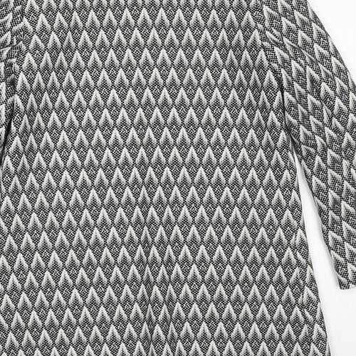 H&M Womens Black Geometric Jacket Blazer Size 8