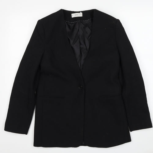 Mango Womens Black Jacket Blazer Size XS Button