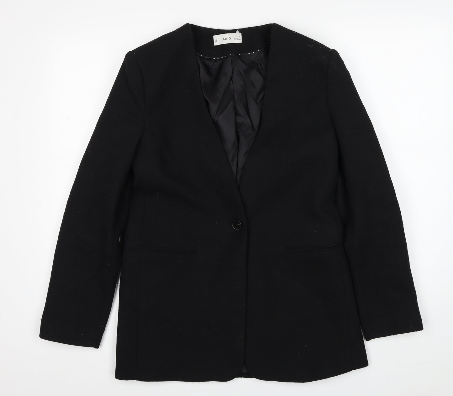 Mango Womens Black Jacket Blazer Size XS Button