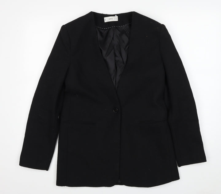 Mango Womens Black Jacket Blazer Size XS Button