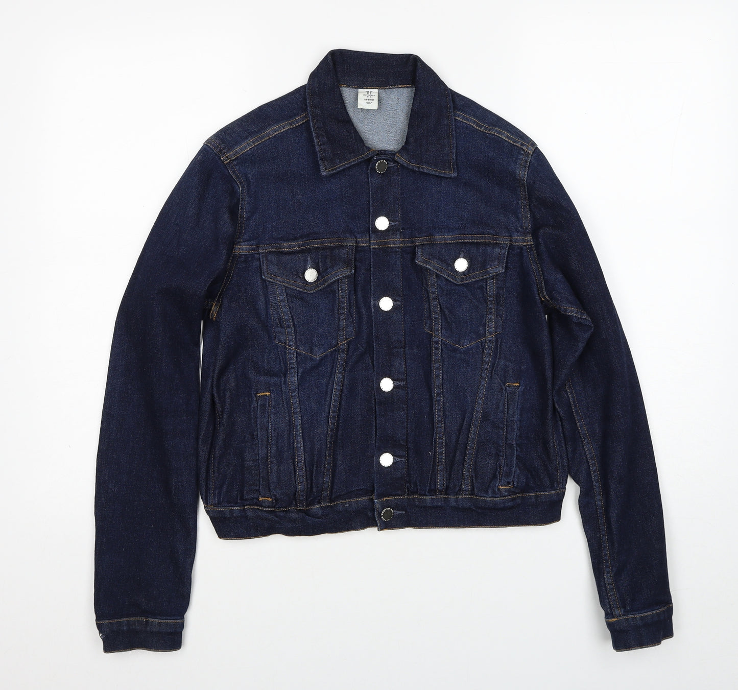 H&M Womens Blue Jacket Size 12 Button