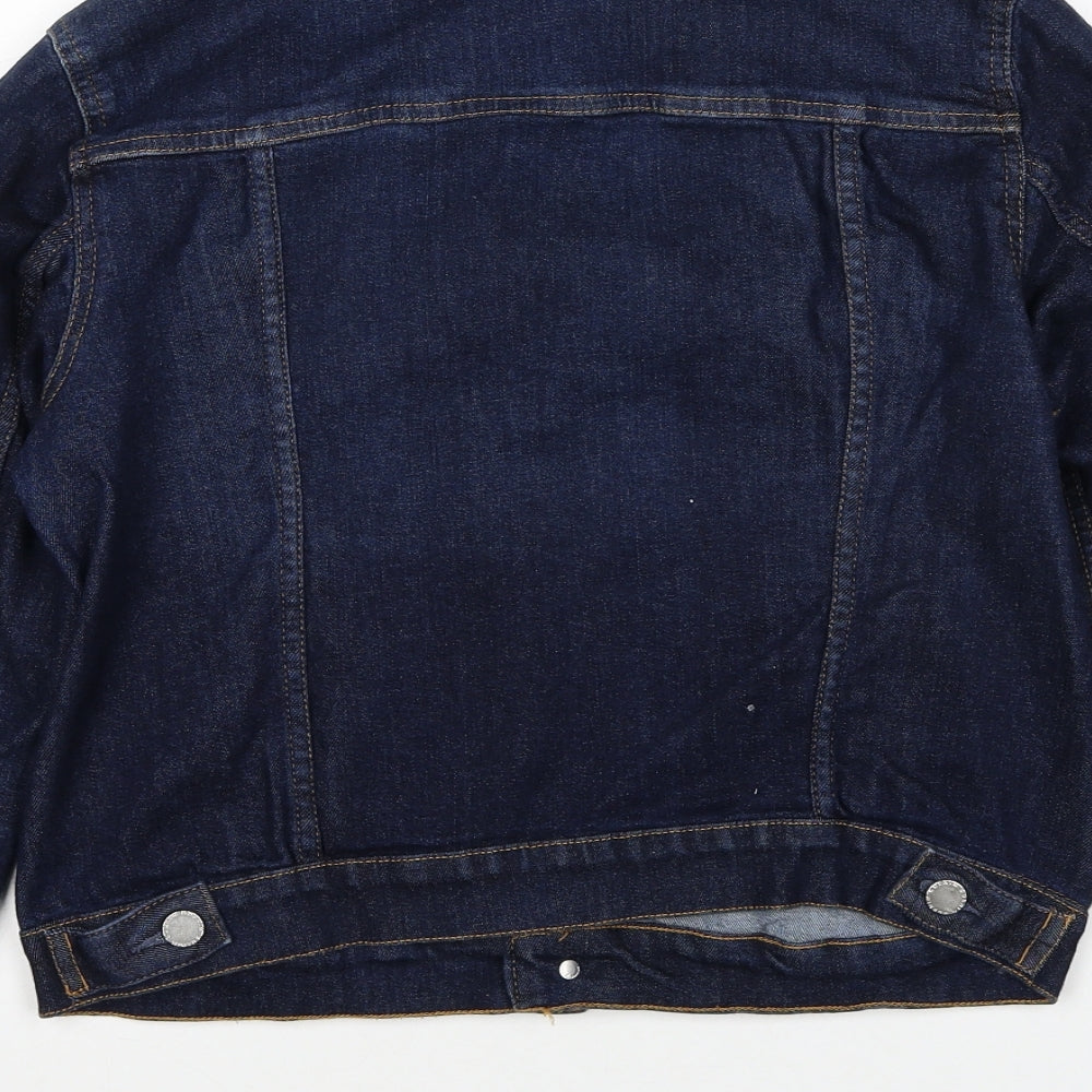 H&M Womens Blue Jacket Size 12 Button