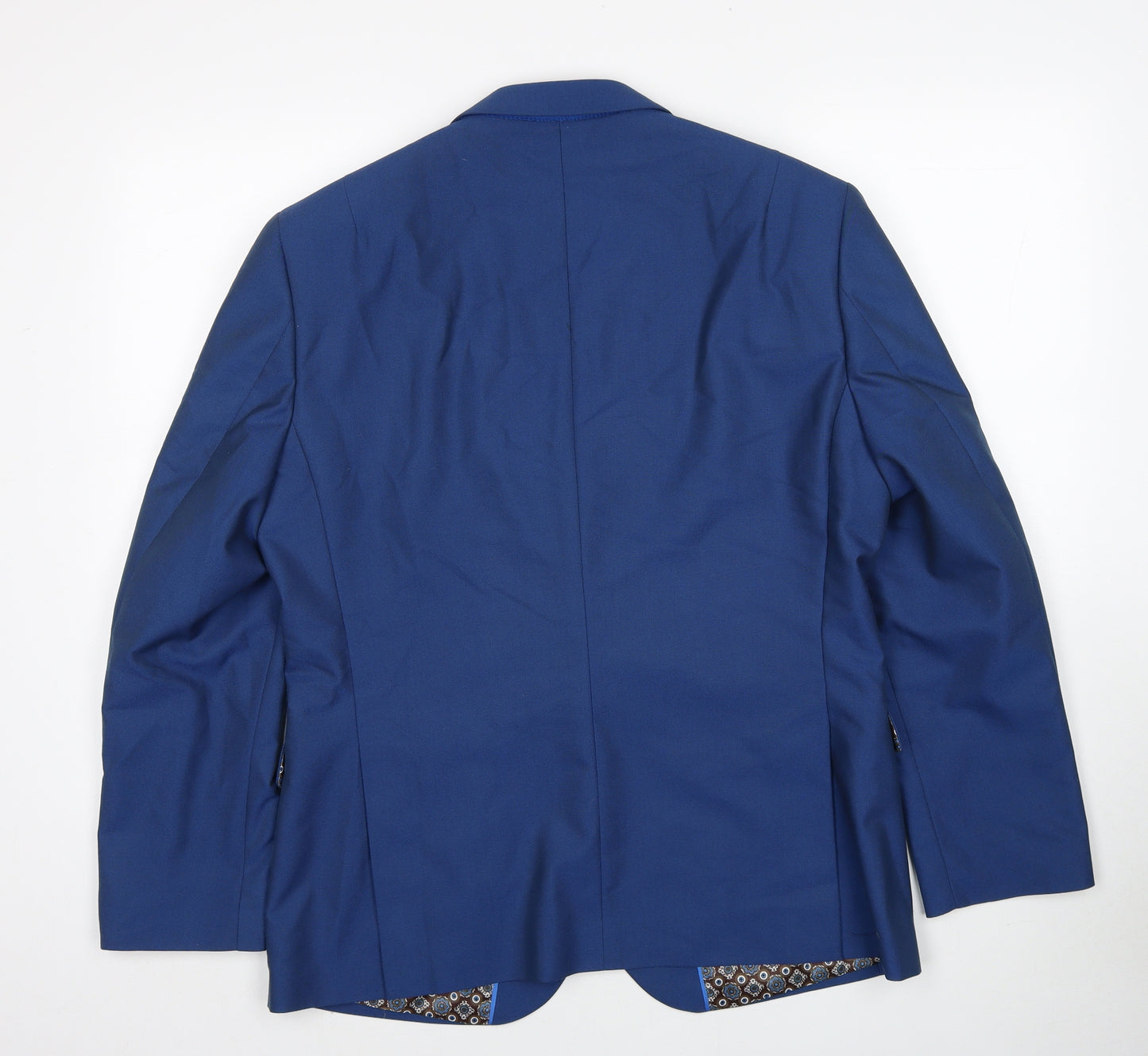 Fellini Mens Blue Polyester Jacket Suit Jacket Size 42 Regular