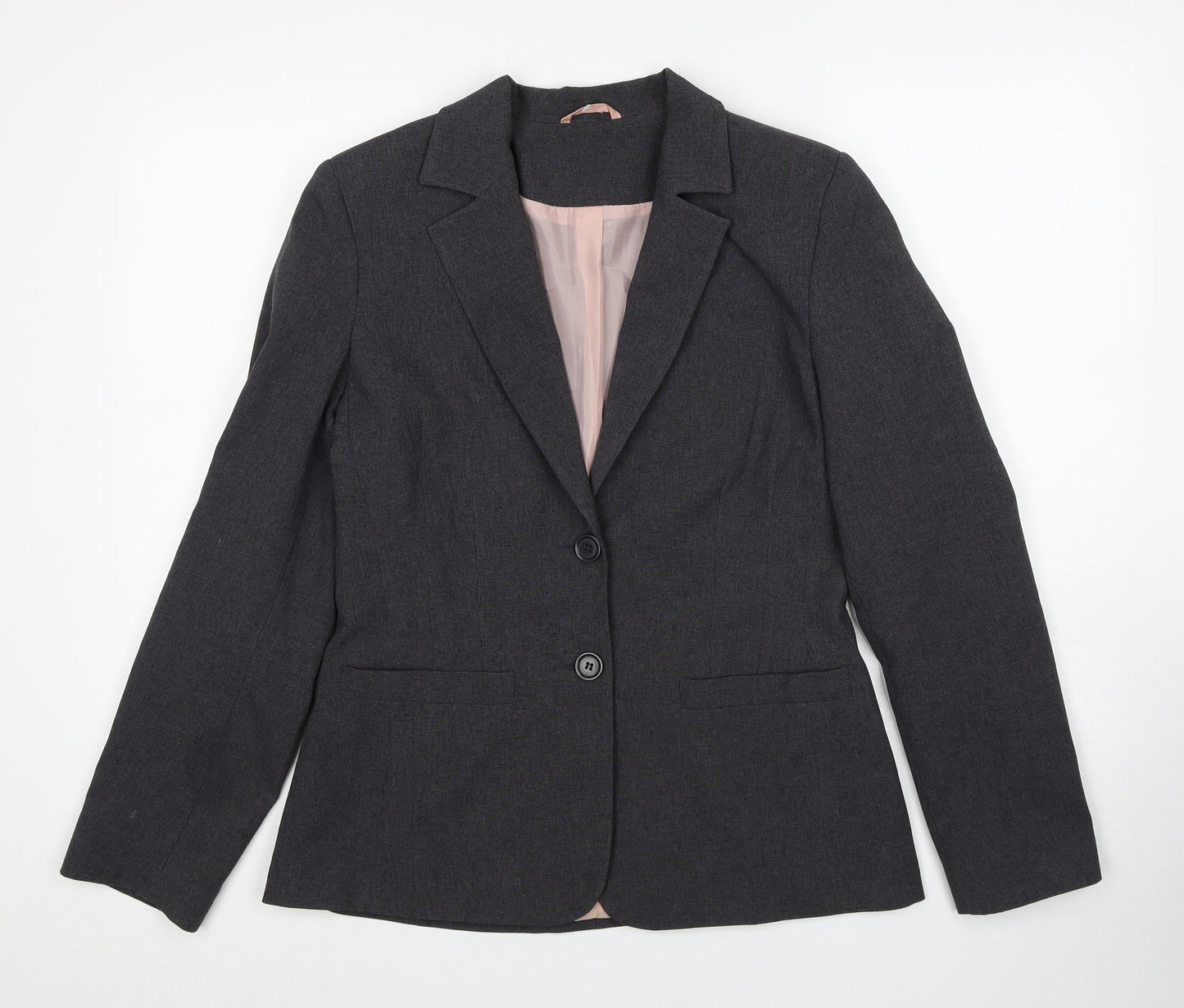 New Look Womens Grey Jacket Blazer Size 12 Button