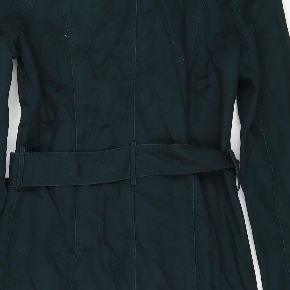 Phase Eight Womens Green Trench Coat Coat Size 12 Button