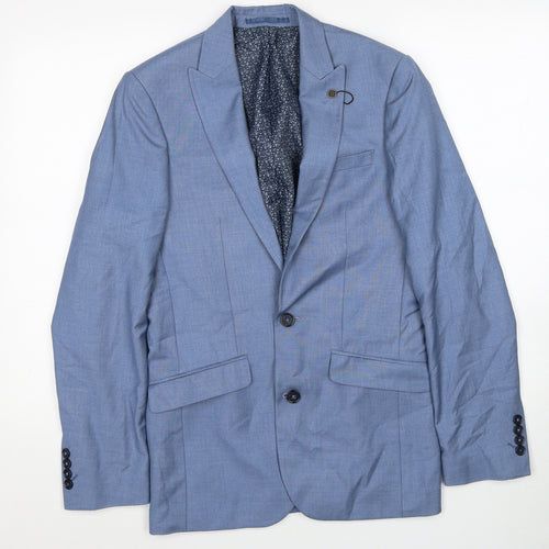 Cedar Wood State Mens Blue Polyester Jacket Suit Jacket Size 36 Regular