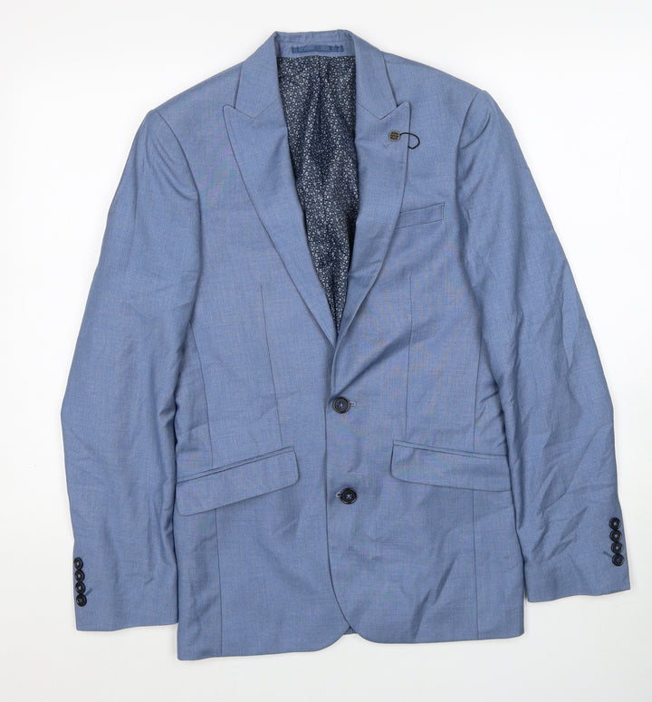 Cedar Wood State Mens Blue Polyester Jacket Suit Jacket Size 36 Regular