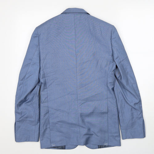 Cedar Wood State Mens Blue Polyester Jacket Suit Jacket Size 36 Regular