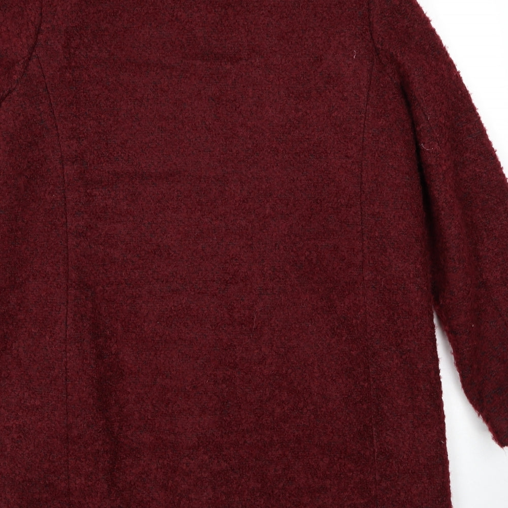 Debenhams Womens Red Overcoat Coat Size 16 Button