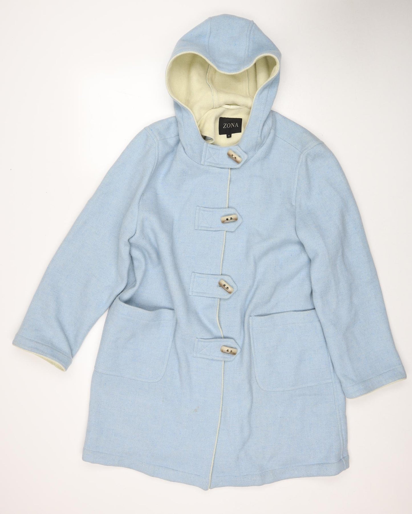 Zona Womens Blue Overcoat Coat Size 18 Buckle