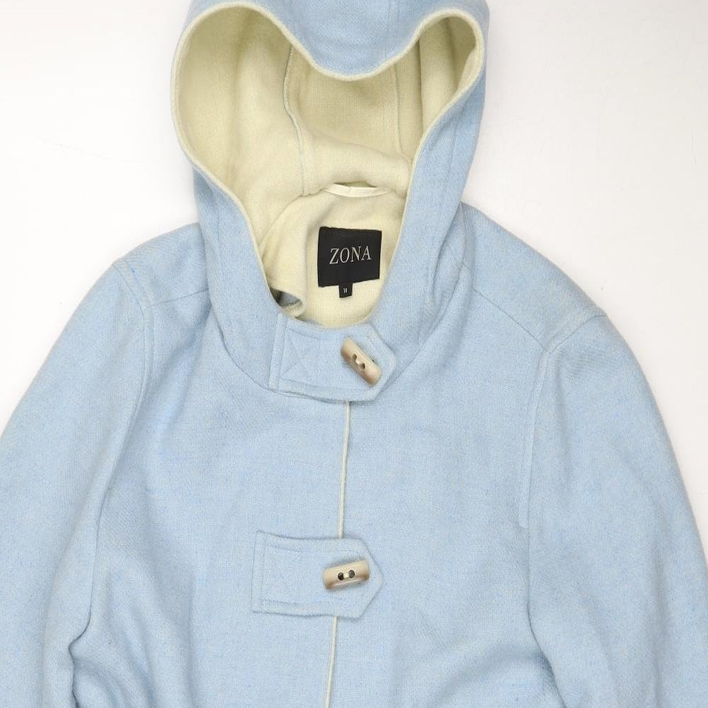 Zona Womens Blue Overcoat Coat Size 18 Buckle