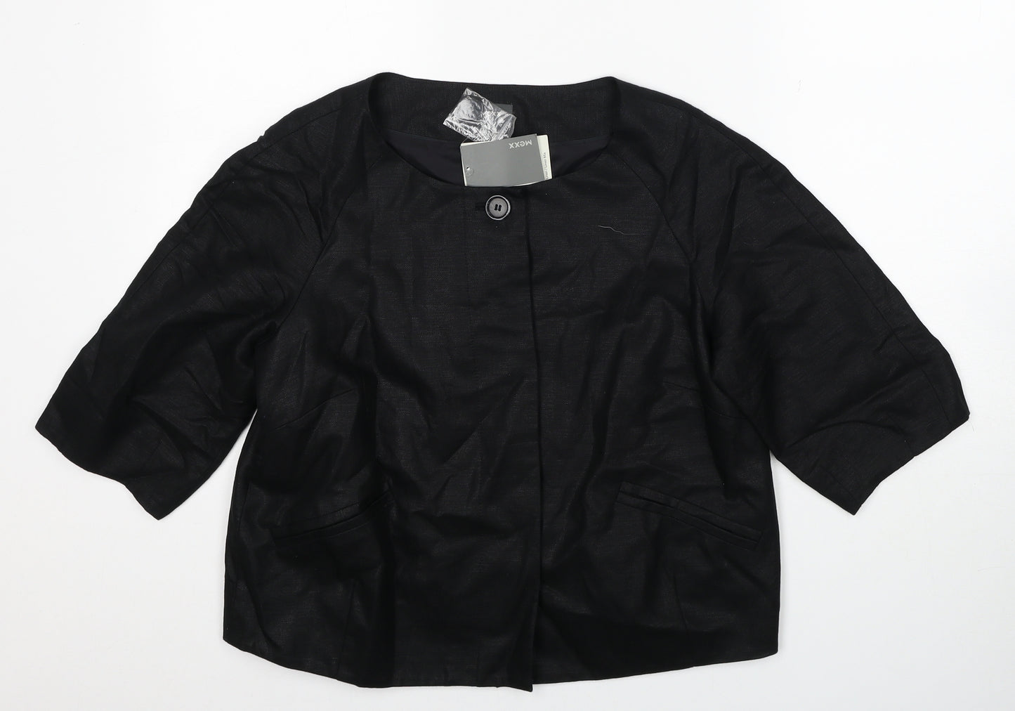 Mexx Womens Black Jacket Size 12 Button