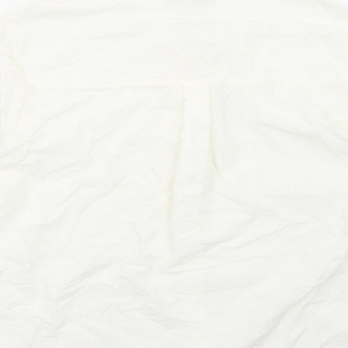 Marks and Spencer Womens White Modal Basic Button-Up Size 16 Round Neck
