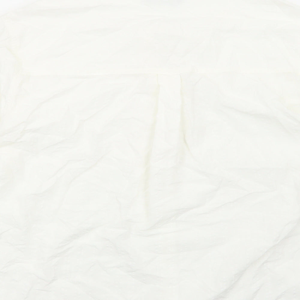 Marks and Spencer Womens White Modal Basic Button-Up Size 16 Round Neck