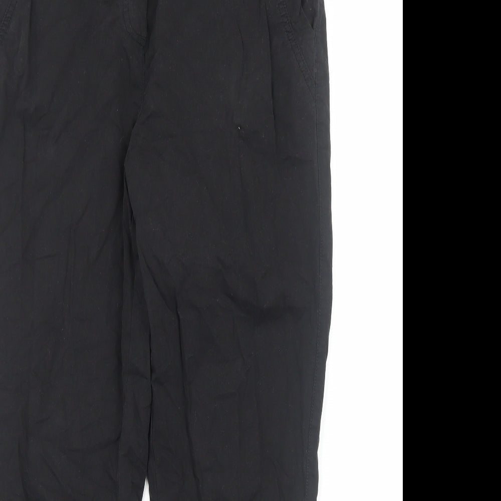 George Womens Black Cotton Chino Trousers Size 14 Regular Button
